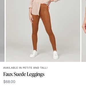 New and never worn Spanx faux suede leggings in caramel